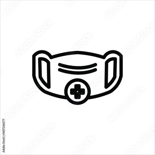Masker Healthcare Icons. Simple Line Vector Illustration
