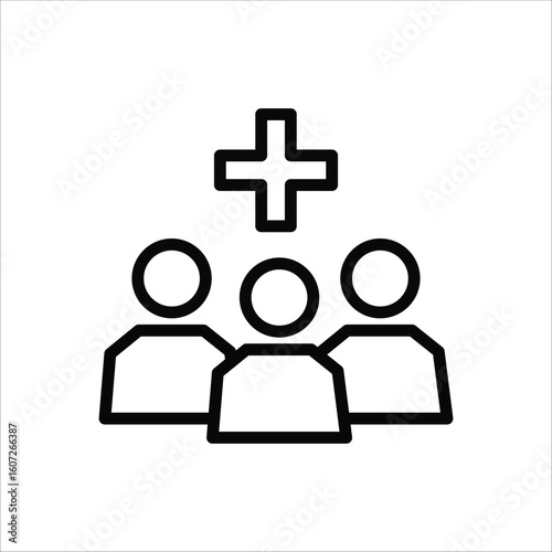 People Healthcare Icons. Simple Line Vector Illustration