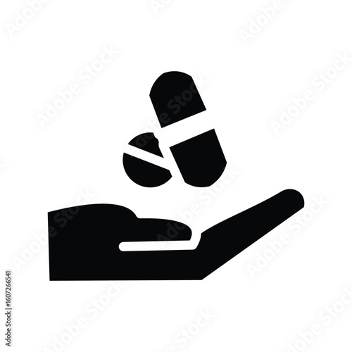 Treatment Healthcare Icons. Simple Solid Vector Illustration
