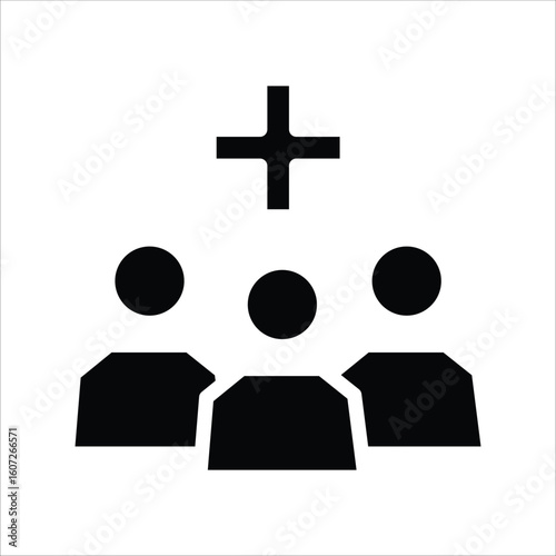 People Healthcare Icons. Simple Solid Vector Illustration