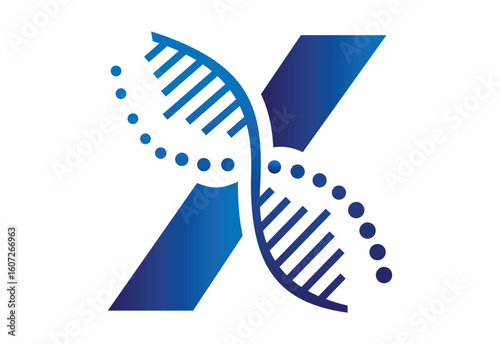 creative logo icon DNA latter X