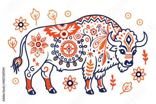 vector illustration of a bull