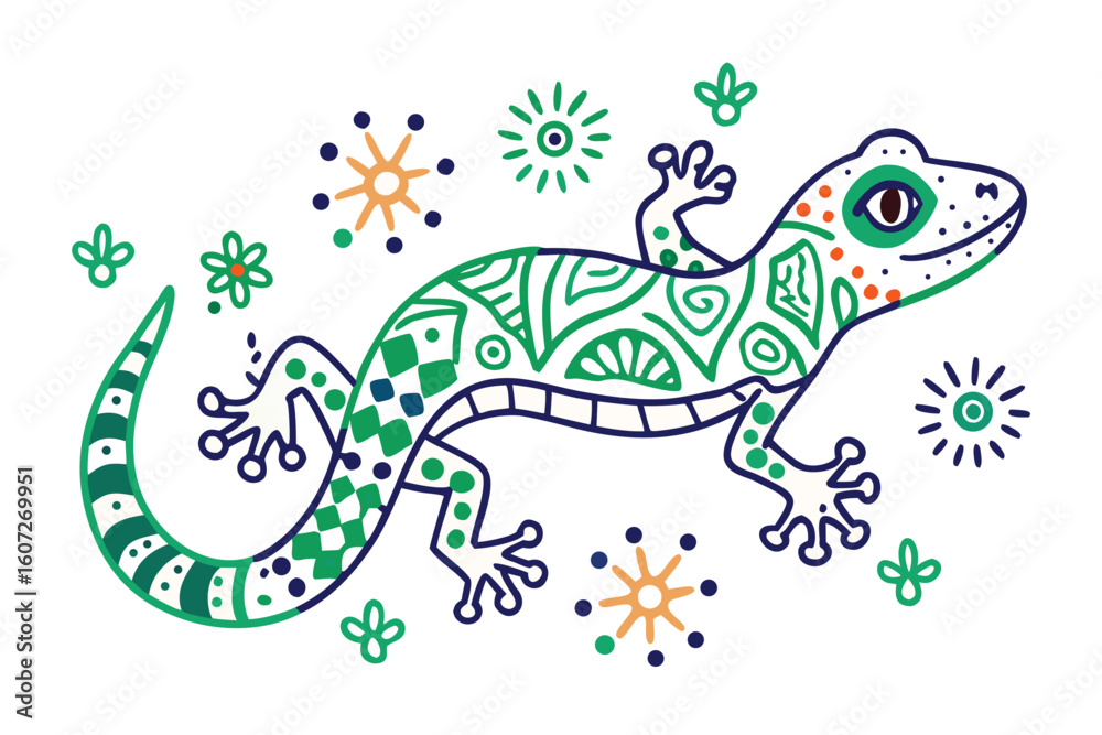 Fototapeta premium lizard on a branch