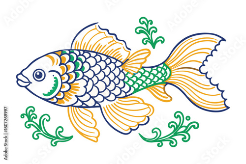 vector illustration of a fish