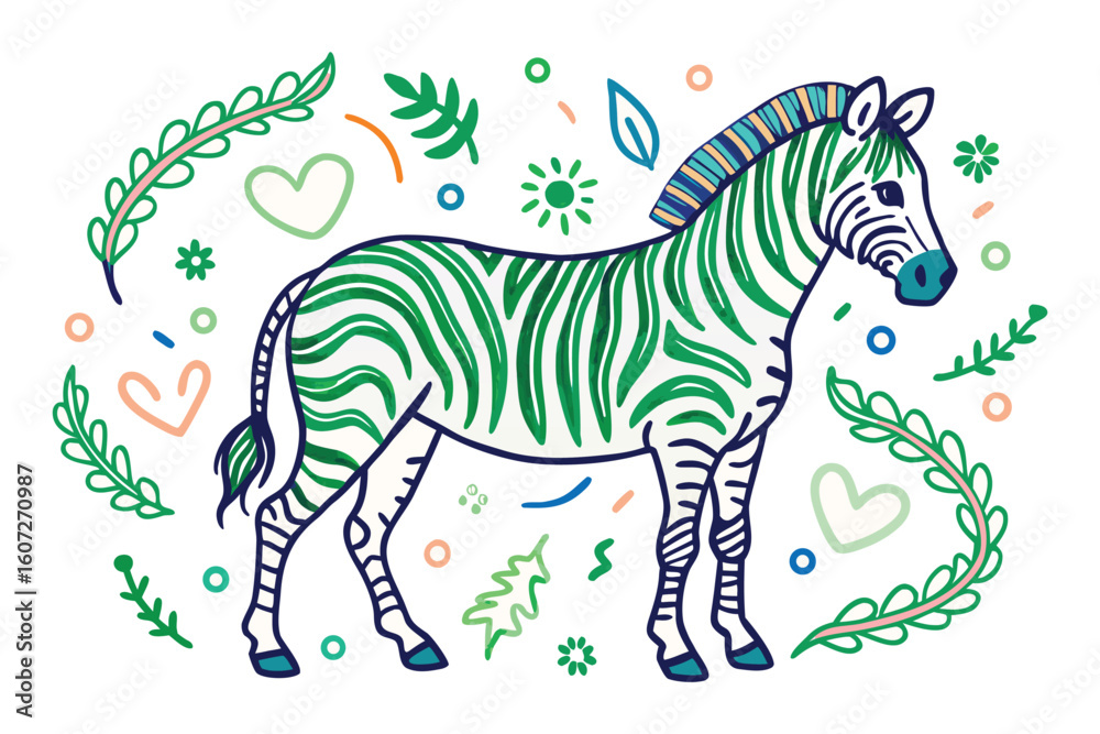 Obraz premium vector illustration of a zebra