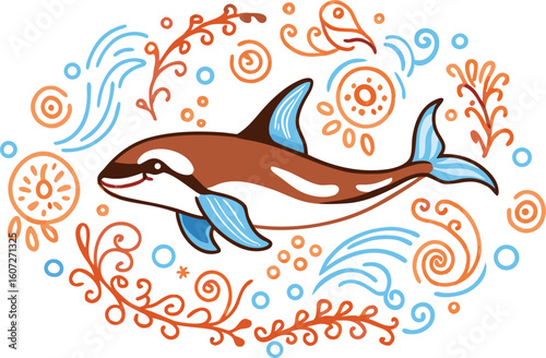 vector illustration of a dolphin