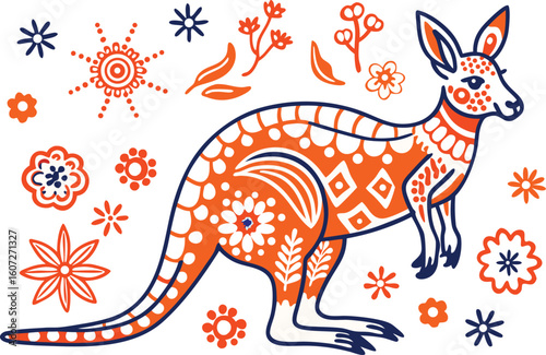 Beautiful Kangaroo of white background