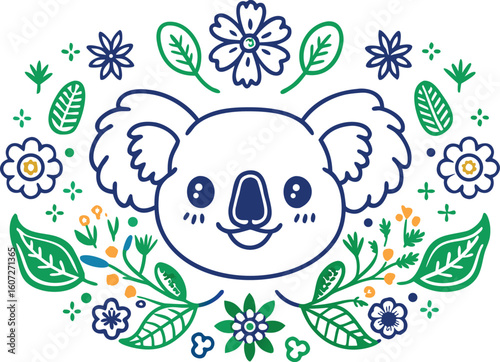 Beautiful Koala of white background