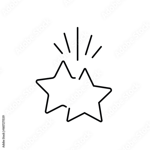 Outline star burst icon representing excellence quality premium top rating best review standout performance favorite highlight and creative achievement

