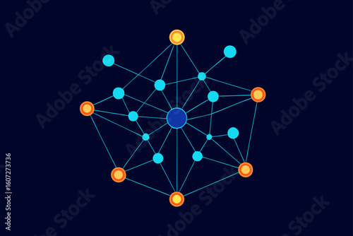 abstract ai neural network web of glowing lines