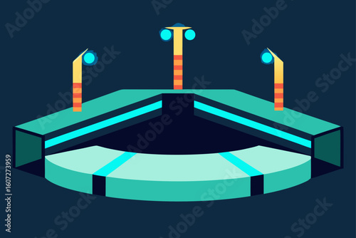 anti gravity skate arena with luminous tiles