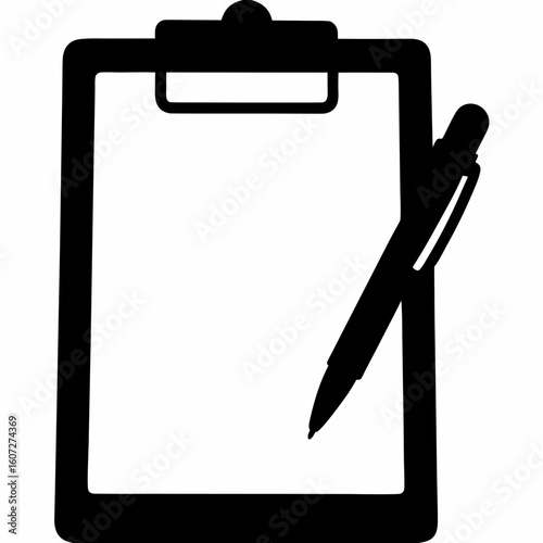 Medical Clipboard Icon Vector – Black Silhouette Medical Symbol Design
