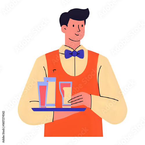 waiter with tray
