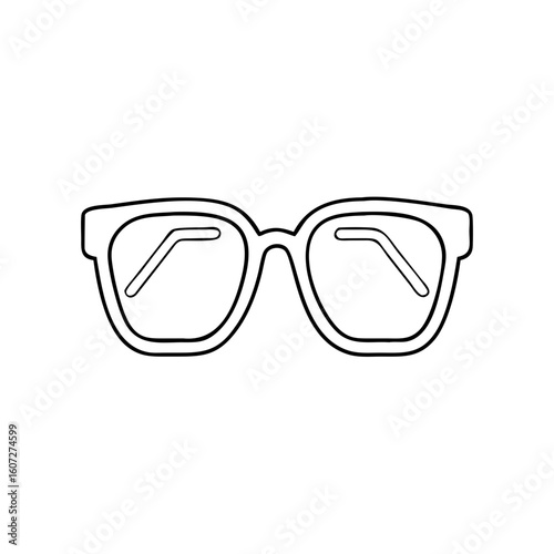 Sunglasses in contour icon, thin line style  