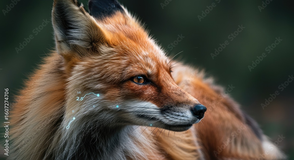 Fototapeta premium Red fox portrait in forest