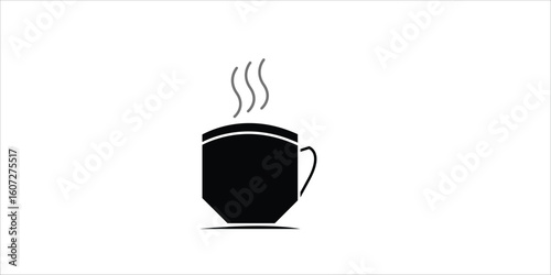 coffe cup with solid icon vector illustration
