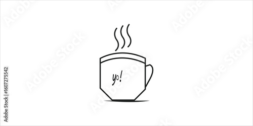 coffe cup with line icon vector illustration