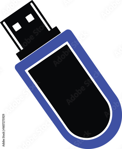 USB flash drive, also known as a thumb drive or pen drive, used for storing and transferring data