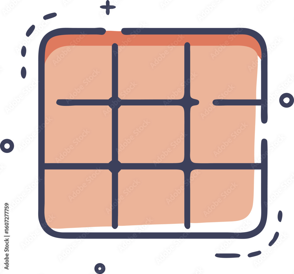 Fototapeta premium Grid of nine squares, layout or pattern icon