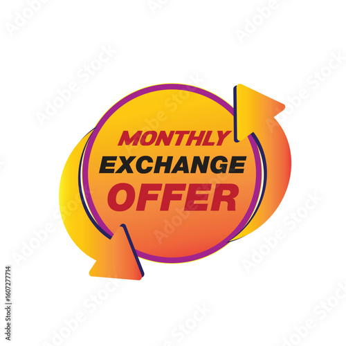 monthly exchange offer. offer badge icon