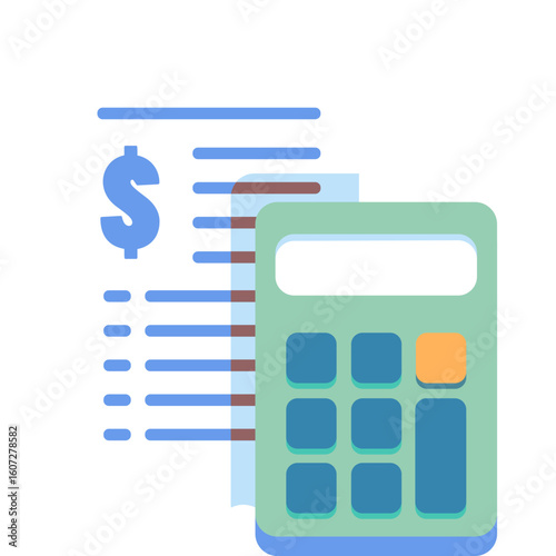 Calculator and receipt icon representing financial calculations and budgeting