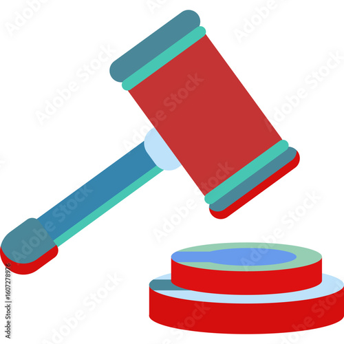 Stylized gavel and sounding block for legal decisions