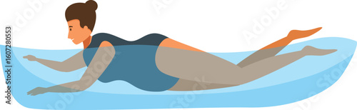 Pregnant woman swimming in a pool, enjoying the benefits of prenatal water exercise