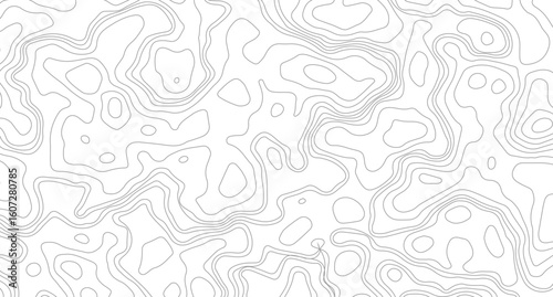 Topographic line contour map background, geographic grid map. Seamless pattern