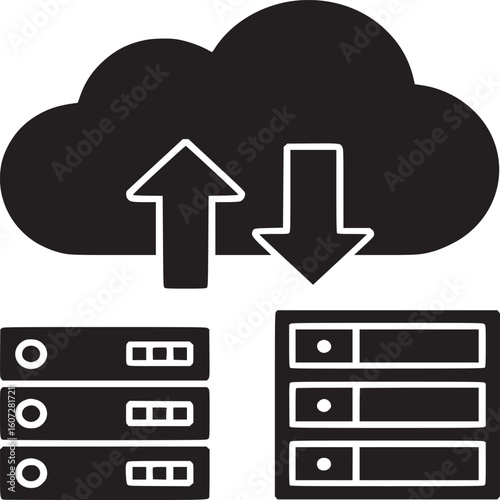 Cloud computing server data storage upload download network database technology it solutions