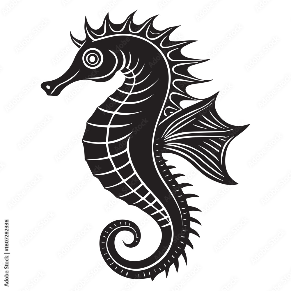 Naklejka premium Seashore silhouette vector illustration logo sticker design 