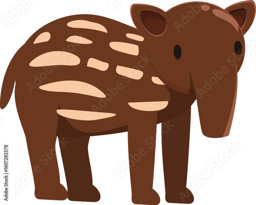 Adorable baby tapir illustration, perfect for children's books, educational materials, or any project needing a touch of wildlife charm