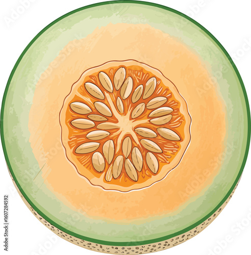 melon on a green background