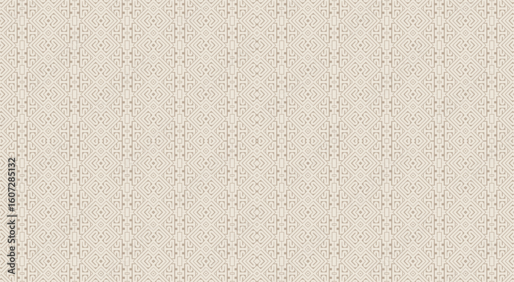 Fototapeta premium Geometric Maze Style Seamless Decorative Art Pattern