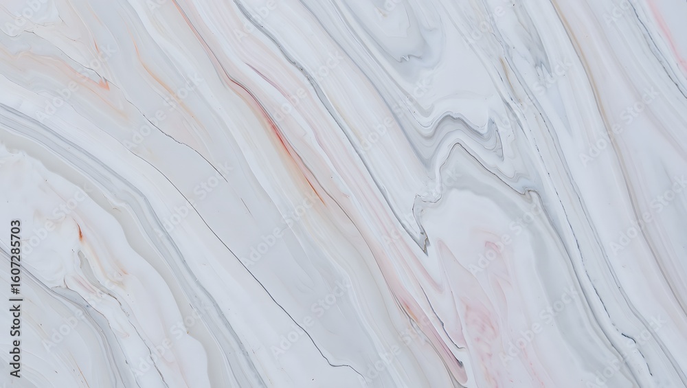 Obraz premium Close-Up White Marble Texture with Gray and Pink Veins and Soft Edges