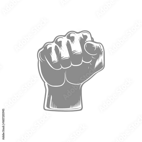 Illustration of Clenched Fist Power, Protest, and Solidarity