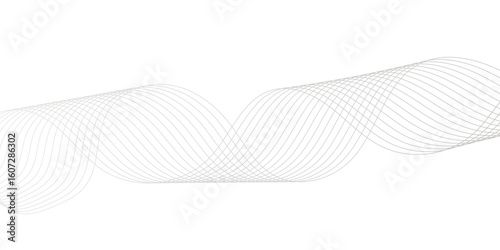 Abstract white and gray wave line futuristic technology flowing particles. modern curved wave smooth stripe seamless pattern. digital frequency track equalizer. stylized wave line art background.