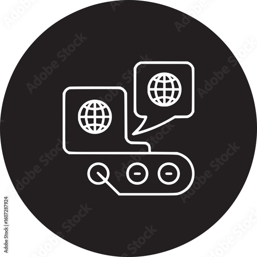 Global network communication icon internet connection worldwide technology concept vector design