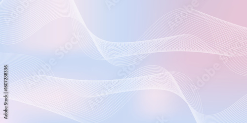Grey abstract background with glowing wave. White moving lines design element. Modern white flowing wave lines. Futuristic technology concept.