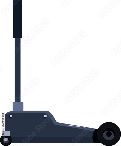 Hydraulic floor jack lifting equipment isolated on white background, perfect for car repairing and maintenance