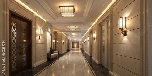 Elegant Hallway, Modern Lig...