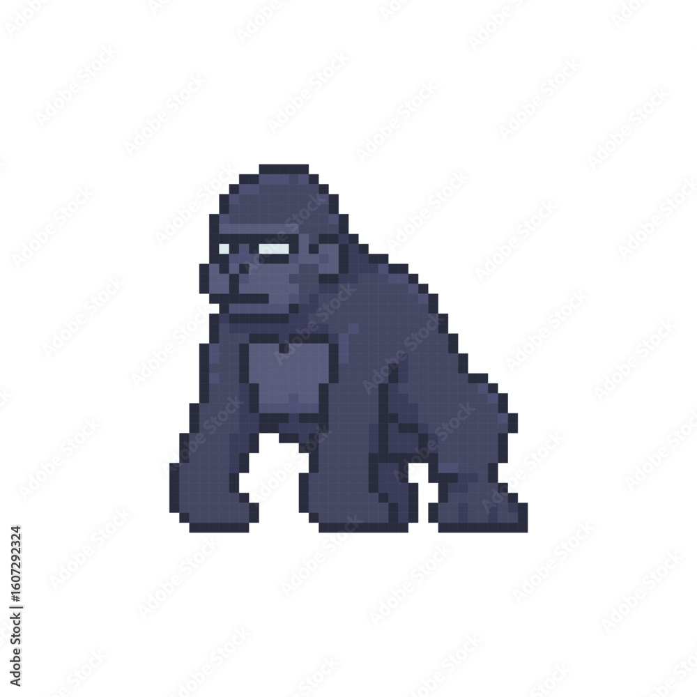 Fototapeta premium gorilla beast draw pixel art