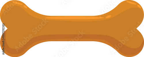 Cartoon style orange dog bone, offering a nutritious and delicious treat for happy and healthy dogs