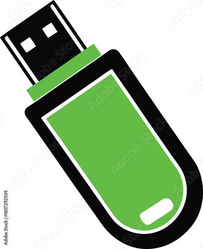 USB flash drive, also known as a thumb drive or pen drive, used for storing and transferring data