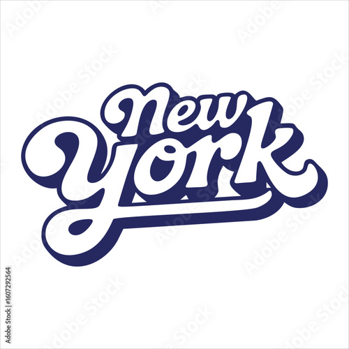 Vector illustration of text New York on white background