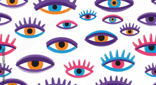 Colorful Eye Pattern A Vibrant and Modern Seamless Design