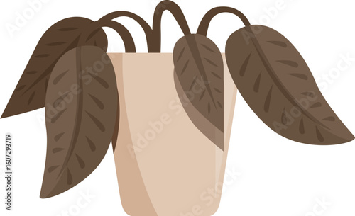 Potted plant withering due to lack of care, depicting neglect and the importance of nurturing living things