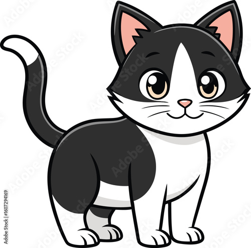 Monochrome Cat Vector Graphic for Animal Lovers and Decorative Design Use