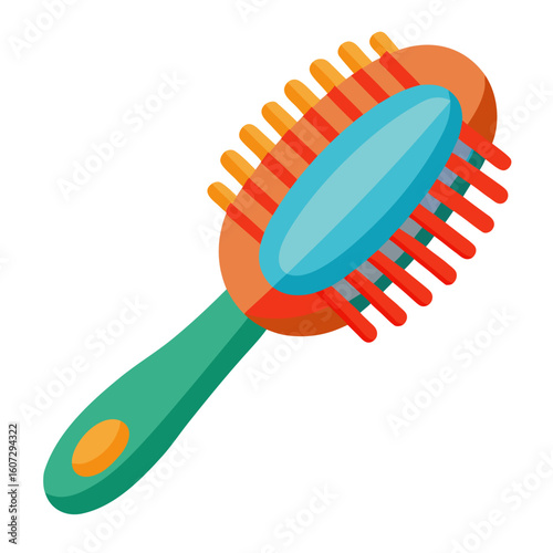 Colorful hairbrush with soft bristles vector illustration