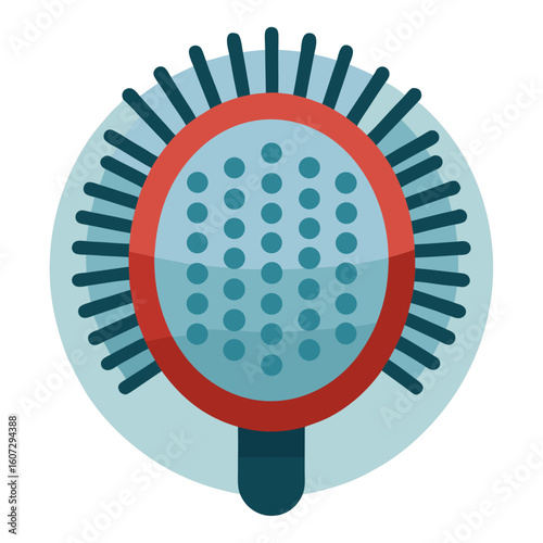 Round hairbrush with vents vector illustration