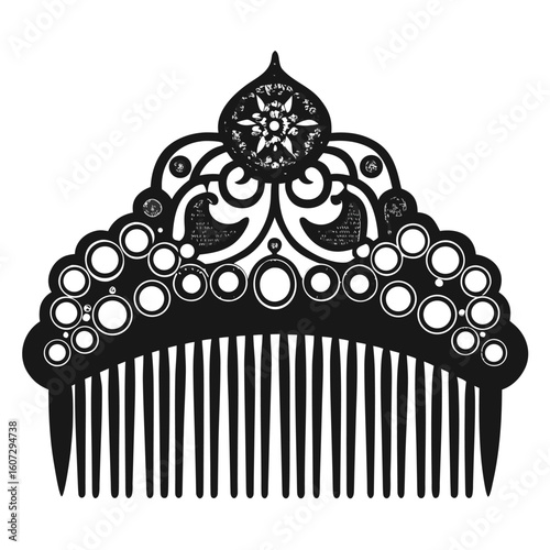Elegant jeweled side comb silhouette